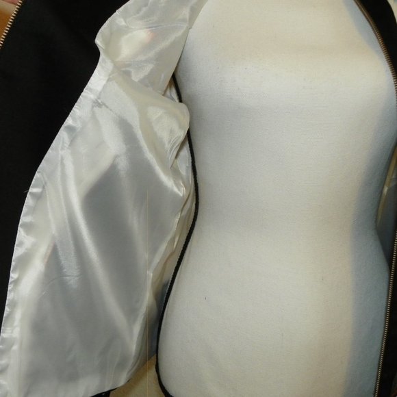 Light Lined Jacket Black White Women Lg - Picture 12 of 16